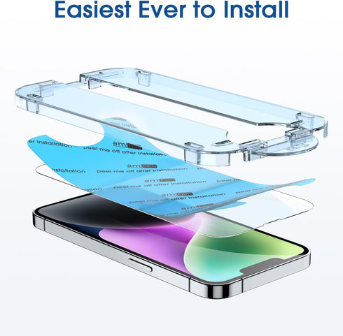 amFilm Screen Protector OneTouch for iPhone 14 Plus 6.7" 2022 iPhone 13 Pro Max 6.7" 2021 with Easy Installation Kit, Full Coverage Case Friendly,...