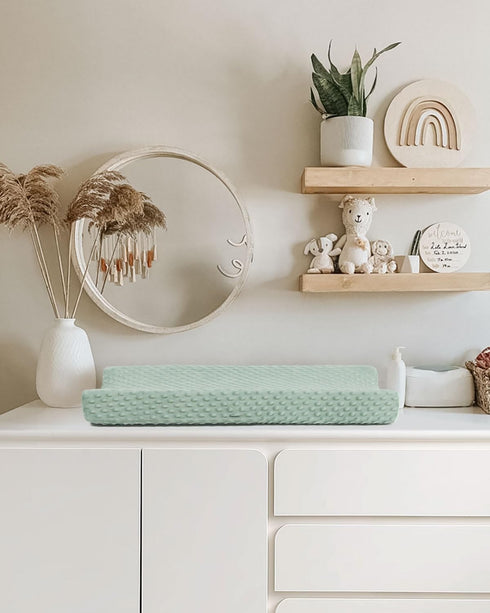 Changing Pad Cover, Ultra Soft Minky Dots Plush Changing Table Covers for Baby Girls and Boys, 2 Pack (Roman Green & Lily White)...