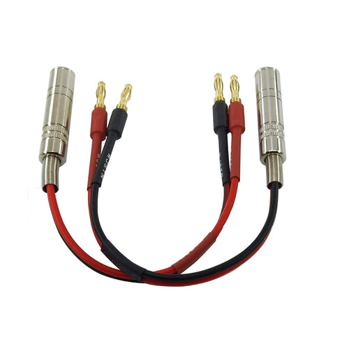 1/4 TS to Banana Plug Speaker Cable 6.35 mm 1/4" Female to Banana Plug Speaker Mono Adapter 8 inches 2pack...