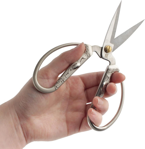 JubileeYarn Crane Motif Large Embroidery Craft Scissors - Brushed Nickel - 1 Pair...