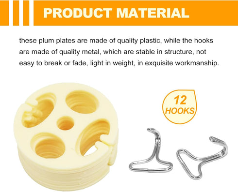 24 Pcs Car Seat Cover Plum Plate Metal Hook - 12Pcs Plastic Car Seat Covers Chucks + 12Pcs Metal Hook Locking Clip Plastic Card Fixing Buckle, Fas...