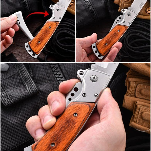 DOOM BLADE Long Blade Pocket Folding Knife - Sharp Survival Work Knives-Foldable Large Knife with Rosewood Handle,Gift for Dad Husband,for Hunting...
