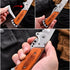 DOOM BLADE Long Blade Pocket Folding Knife - Sharp Survival Work Knives-Foldable Large Knife with Rosewood Handle,Gift for Dad Husband,for Hunting...