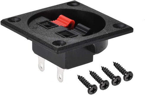 uxcell 2 Ways Spring Speaker Terminal Clip Push Release Connector Audio Cable Terminals Strip Block Black Red WP2-7 2Pcs...