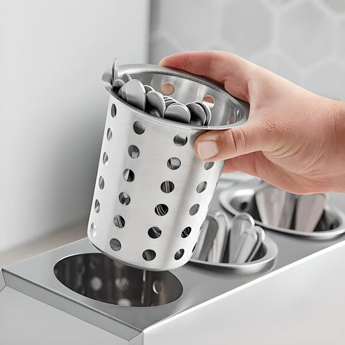 OCS Parts Stainless Steel Utensil Drying Cups | Stainless Steel | Perforated Kitchen Flatware and Silverware Holder...