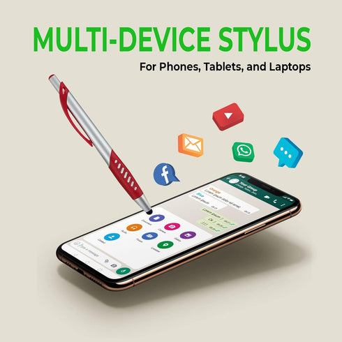 2 in 1 Capacitive Stylus & Ballpoint Pen Comfort Grip for Any Touchscreen Device, iPad, iPhone 6,6 Plus, iPod, Android, Galaxy, Dell, Note, Samsun...