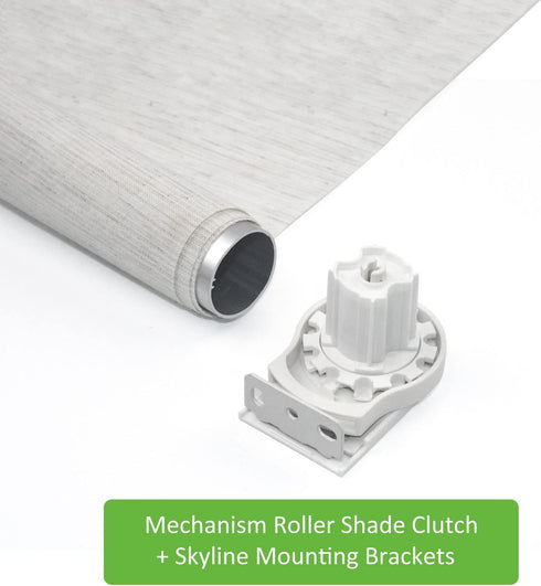 Rollerhouses Roller Shade Brackets with Mechanism Roller Shade Clutch+Skyline Mounting Brackets + End Plug for 1 1/4" Tube, White...