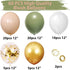 64 PCS Artificial Eucalyptus Leaves Stems Sage Green Blush Balloons, 12 Inch Sage Green Blush Nude Balloons with Artificial Eucalyptus for Baby Br...