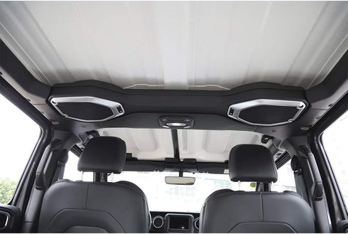 Voodonala for Jeep JL Top Speaker Audio Surround Trim for 2018 2019 Wrangler JL JLU 2020 Gladiator JT Trunk Silver...