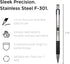 Zebra Pen F-301 Retractable Ballpoint Pen, Stainless Steel Barrel, Bold Point, 1.6mm, Black Ink, 1-Pack......