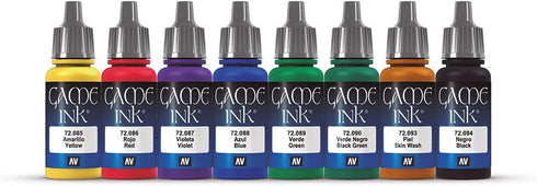 Vallejo Game Ink Paint Set (8 Color) Paint, 0.57 Fl Oz (Pack of 8),Green...