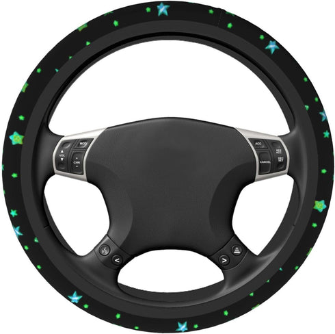 Green Star Steering Wheel Cover Car Accessories for Women Men Auto Non Slip Wheel Covers Protector Universal 15 Inch...