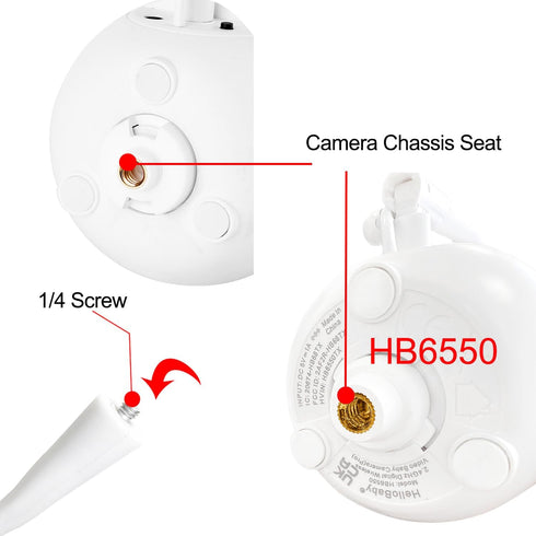 iTODOS Baby Monitor Mount Compatible with HelloBaby HB65/HB66/HB248,ANMEATE SM935E Baby Monitor Camera, Versatile Twist Mount Without Tools or Wal...