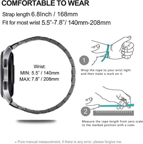 Bands Compatible with Samsung Galaxy Watch 46mm / Gear S3 Frontier/Classic, 22mm Bling Rhinestone Diamond Metal Strap with Bezel Ring Cover Replac...