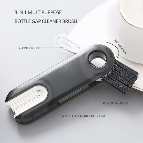 Water Bottle Cleaner Brush set, Meritpick 3 in 1 Multipurpose Bottle Gap Cleaner Brush & Long Handle Silicone Bottle Brush & Straw Cleaner Brush f...
