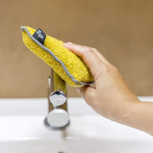 Vigar Rengo Microfiber Sponge, Pack of 4, Non-abrasive, Absorbent and Machine Washable Multi-purpose Scrubbing Sponge...