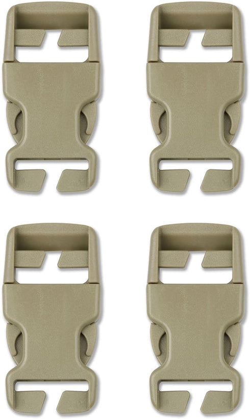 DYZD Plastic Buckle Repair Kit Quick Release Buckles No Sewing Required for Backpack Bag (4pcs Khaki,25 mm)...