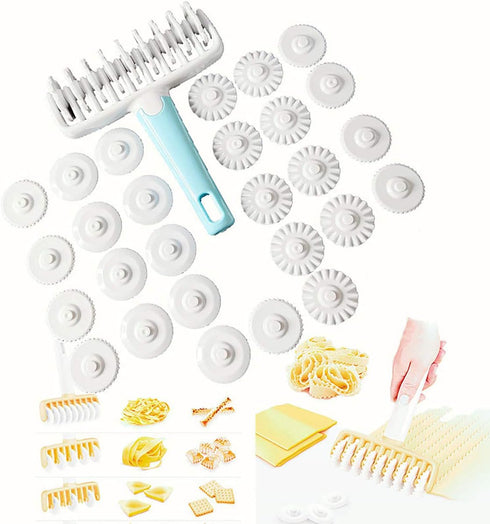 Lattice Roller Cutter, Pasta Cutter Wheel, Dough Noodle Cookie Pie Dessert Pizza Bread Pastry Crust Roller Cutters, Fondant Ribbon Cutters Wheel R...