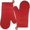 Oven Mitts Heat Resistant Silicone, Kitchen Gloves & Pot Holders, Cotton Lining, Non-Slip, Flexible, Durable, Easy Clean, Cooking, Baking, Grillin...