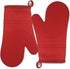 Oven Mitts Heat Resistant Silicone, Kitchen Gloves & Pot Holders, Cotton Lining, Non-Slip, Flexible, Durable, Easy Clean, Cooking, Baking, Grillin...