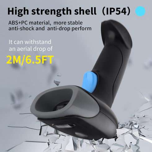 Wireless Barcode Scanner 1D QR Scanner Wireless Handheld Laser Bar Code Reader 3-in-1 with Bluetooth & 2.4G Wireless & USB Wired Works with iPad, ...