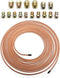 25Ft 3/16 Brake Line Kit with 16 Brake Line Fittings,Pre Bent Brake Lines for Automotive Replacement Brake Lines,Copper Brake Lines and Fittings f...