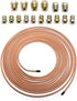 25Ft 3/16 Brake Line Kit with 16 Brake Line Fittings,Pre Bent Brake Lines for Automotive Replacement Brake Lines,Copper Brake Lines and Fittings f...