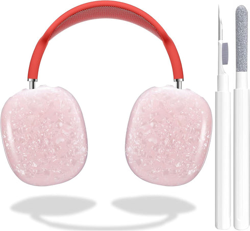 for Cute Glitter Airpods Max Case with Cleaner Kit, Anti-Scratch Shell Pattern Ear Pad Case Cover/Ear Cups Cover/Headband Cover for AirPods Max Co...