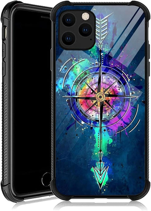 DJSOK Compatible with iPhone 13 Pro Max Case?Design Pattern Back Bumper Anti Scratch Reinforced Corners Soft TPU Caver,Cases for Men Women-Compass...