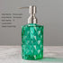 Easy Tang Glass Soap Dispenser Bathroom Kitchen 12 Oz Crystal Design with Silver Pump, Refillable Liquid Soap Dispenser (Green)...