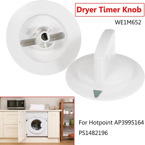 2pcs NEW WE1M652 CLOTHES DRYER WHITE TIMER KNOB FOR GE GENERAL ELECTRIC HOTPOINT