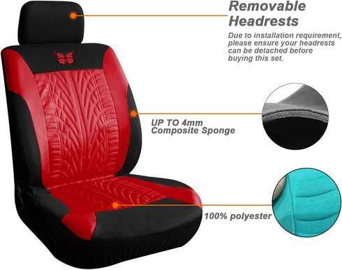 Front Car Seat Covers, 2 Pack Butterfly Automotive Seat Protectors, Car Interior Accessories, Soft & Breathable, Premium Non-Slip Seat Covers for ...