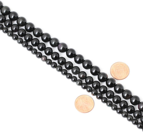 45PCS 8mm Natural Black Obsidian Gemstone Round Loose Beads Crystal Energy Stone Healing Power for DIY Jewelry Making 1 Strand 15"...