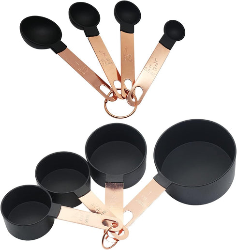 Measuring Cup and Measuring Spoon Set, 8PCS Liquid Measuring Cup Set or Dry Measuring Cup Set, Measuring Spoon Set with Stainless Steel Handle, Ne...