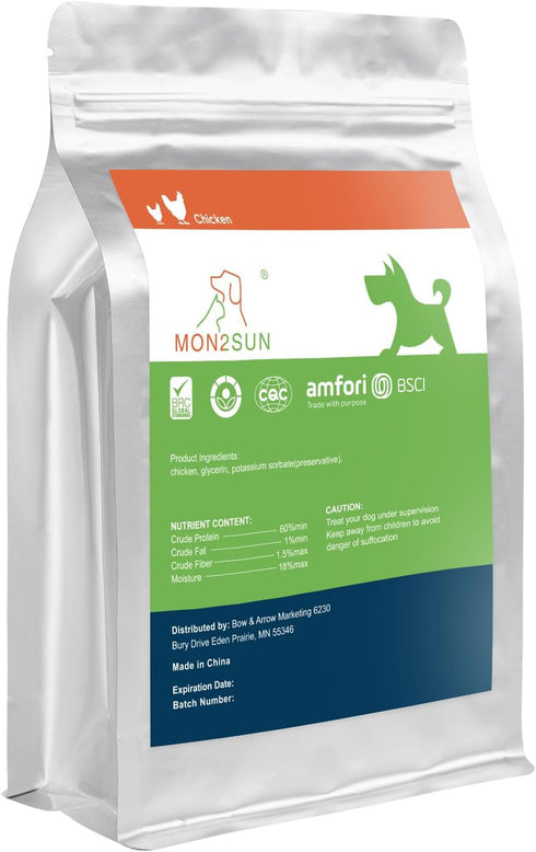 MON2SUN Dog Treats, Chicken Jerky Strips for Small Dogs, High Protein & Grain Free Dog Snacks, Easy to Digest Dog Training Treats (Chicken, 10.58 ...