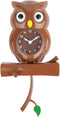 Lily's Home Pendulum Owl Clock with Revolving Eyes and Swinging Branch, Battery Powered and Wall Mountable, Wonderful and Whimsical Addition to Th...