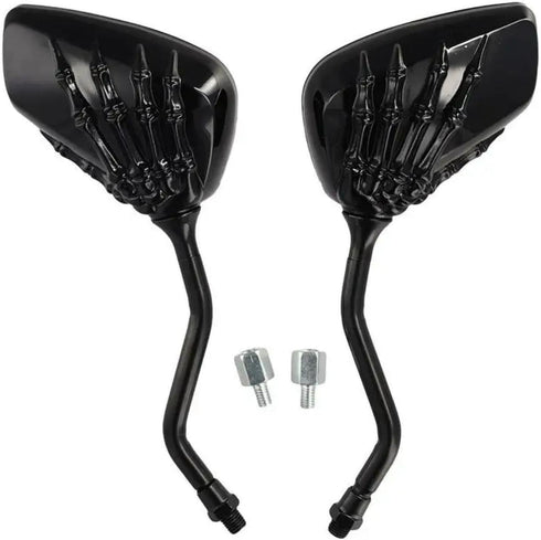 Motorcycle Rear View Mirror Pair Of Skull Skeleton Hand Motorcycle Rearview Mirror Universal 8Mm 10Mm, Car Accessories Skull Skeleton Hand Bike Mi...