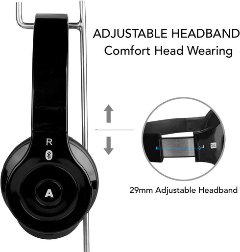 BH-530-B Bluetooth Headphone with Soft Fit Ear Covers, Built-In Microphone, Black...