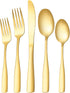 5 piece silver cutlery set, stainless steel cutlery set for home kitchen restaurant hotel, kitchen utensils set, mirror polished, dishwasher safe ...