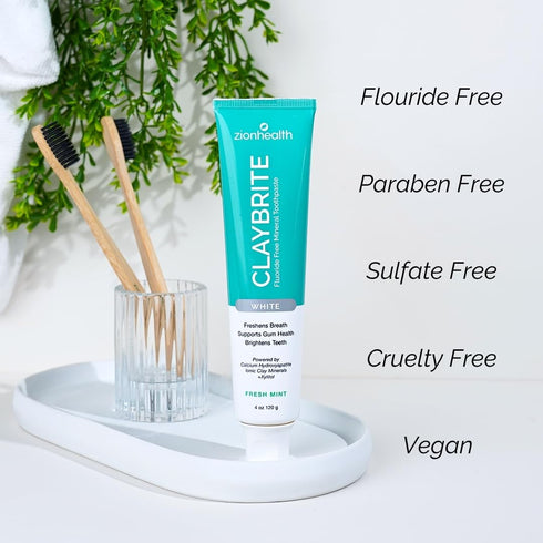 ClayBrite Mineral Toothpaste 4 oz White...