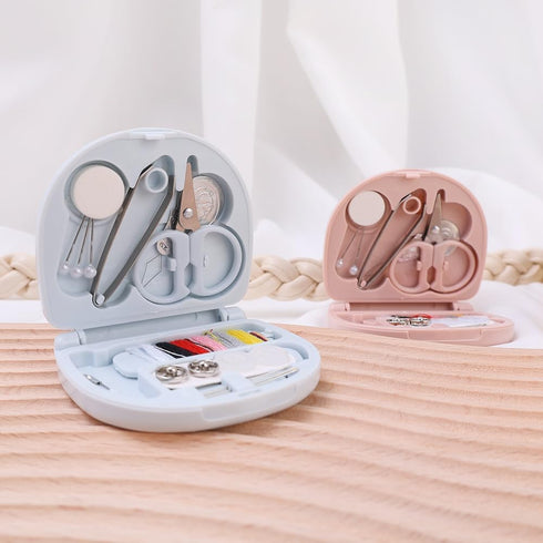 2pcs Min Travel Sewing Kit DIY Sewing Supplies Portable Sewing Tool Kits Buttons Pins Storage Box Sewing Box Beginner Friendly Emergency Sewing Re...