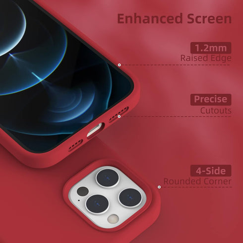 K TOMOTO Liquid Silicone Case Compatible with iPhone 12 Pro Max 6.7 Inch, Full Body Protection Gel Rubber Cover with Microfiber Lining, Shockproof...