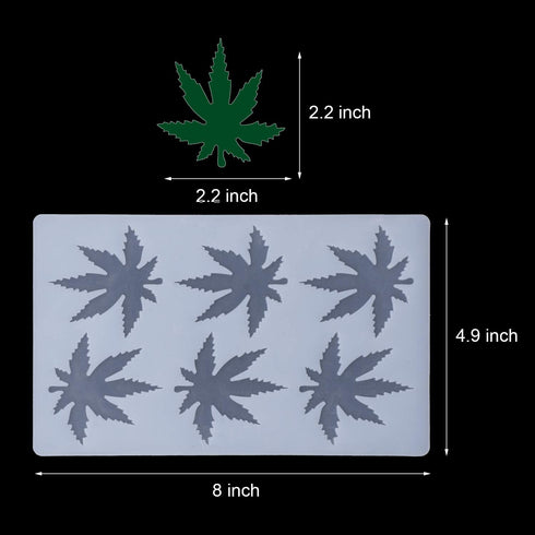 (THIN and SHALLOW) Marijuana Leaf Embossed Fondant Maple Silicone Mold for Chocolate Candy Gum Paste Polymer Clay Resin Kitchen Baking Sugar Craft...