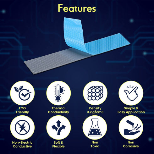 Gelid Solutions GP-Ultimate 15W- Thermal Pad 120x20x1.5mm. Excellent Heat Conduction, Ideal Gap Filler. Easy Installation...
