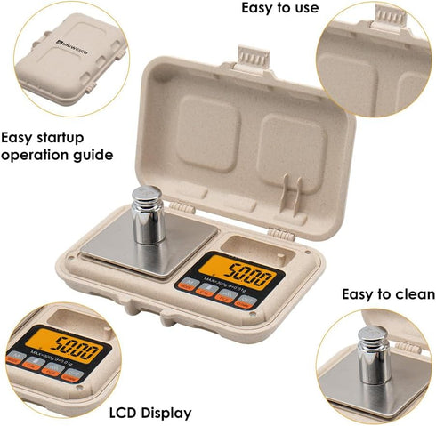 Gram Scale for Food,300g/0.01g Digital Weight Grams and Ounces,Mini Pocket Scale with LCD Display,Tare for Jewelry,Coins,Power,Herbs,Spices,Kitche...