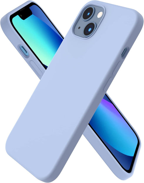 ORNARTO Compatible with iPhone 13 Case 6.1, Slim Liquid Silicone 3 Layers Full Covered Soft Gel Rubber Phone Case Protective Cover 6.1 Inch-Light ...