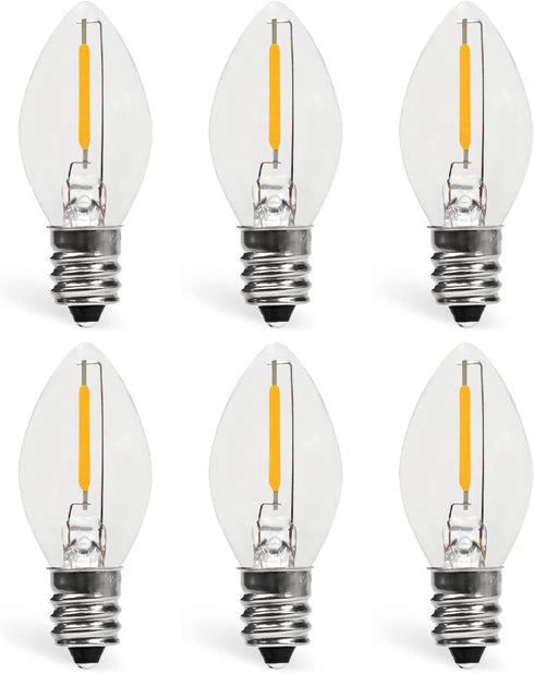 C7 0.6W 2700K Featuring Standard E12 LED Bulb Candelabra Base Replacement Night Light 6 Pack...
