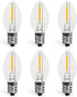 C7 0.6W 2700K Featuring Standard E12 LED Bulb Candelabra Base Replacement Night Light 6 Pack...