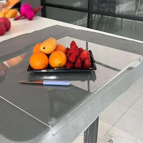 Acrylic Cutting Boards For Kitchen Counter,16" x 12"Clear Chopping Board Non Slip Cutting Boards For Kitchen Cutting Board With Lip For Counter Co...