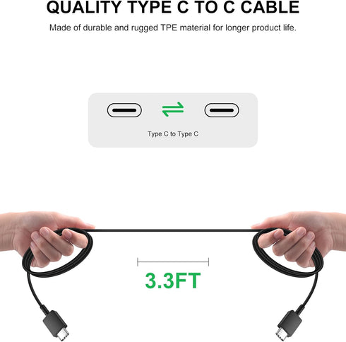 25W Type C Fast Charger Set for Samsung A54 A53 A35 - Super Fast PD USB C Wall Charging Block Android Phone Charger with 3.3 FT 3A C to C Cable fo...